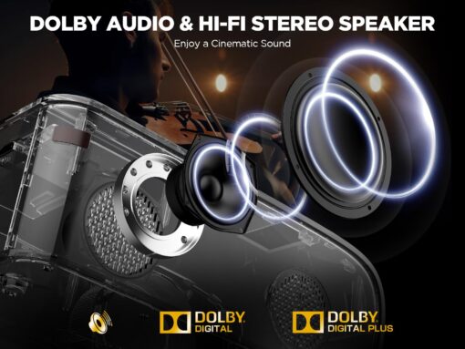 [Netflix Officially/AI Auto Focus] Smart Projector with WiFi and Bluetooth,Dolby Audio,DBPOWER Native 1080p Projector with Apps Built-in Netflix/Hulu/Disney+/Peacock, 600ANSI Movie Projector - Image 7