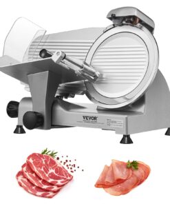 Meat Slicer, 340W Electric Deli Food Slicer with 10" SUS420 Stainless Steel Blade and Built-in Sharpening Stone, 0-0.6 inch Adjustable Thickness for Commercial and Home Use, Cut Meat and Cheese