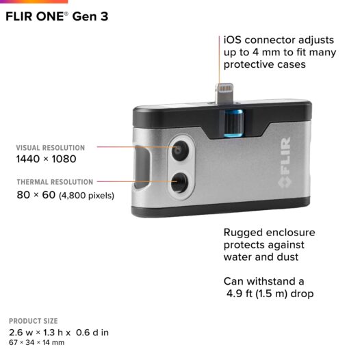 FLIR ONE Gen 3 - Thermal Imaging Camera for iOS Smartphones (iPhone w/Lightning Port Only. iPhone 14 and Older) - Image 6