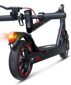 iScooter Electric Scooter 2024, 18Miles Travel Range, 19 Mph Top Speed, Foldable Scooter Electric with 8.5 Inch Solid Tire, Smart APP, Double Braking Systems for Teenage and Adults - Black