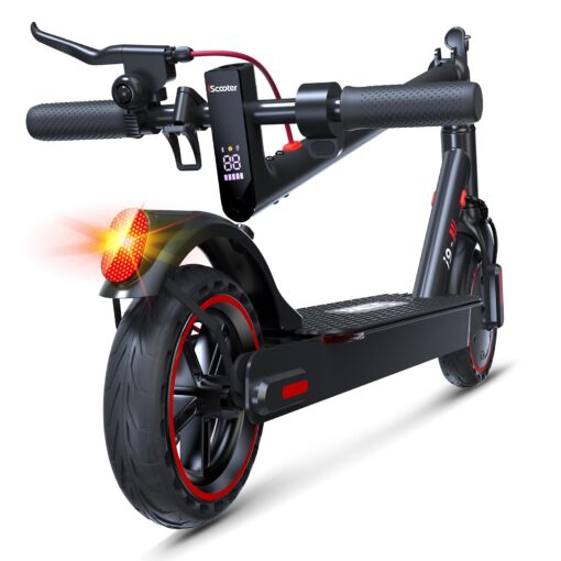 iScooter Electric Scooter 2024, 18Miles Travel Range, 19 Mph Top Speed, Foldable Scooter Electric with 8.5 Inch Solid Tire, Smart APP, Double Braking Systems for Teenage and Adults - Black