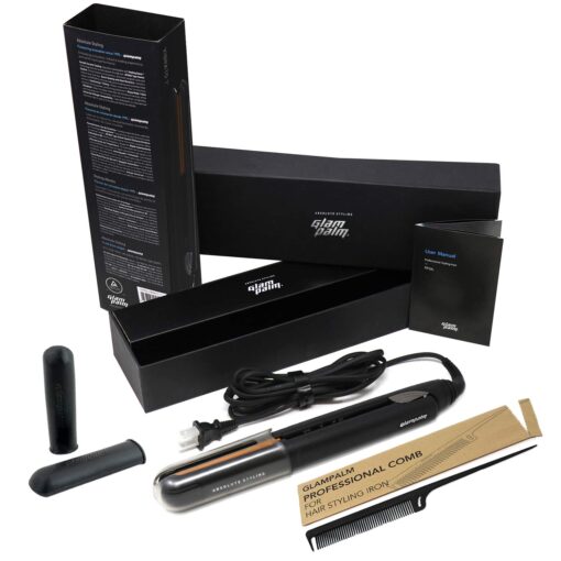 Glampalm Ceramic Flat Iron Hair Straightener, 140°-450° Degree, 25 Sec Heat Up. 11 Heat Settings Vibrato 1" Styling Iron. Korean No.1 Salon Haircare Tool, 3D Swivel Cord (GP225) - Image 3