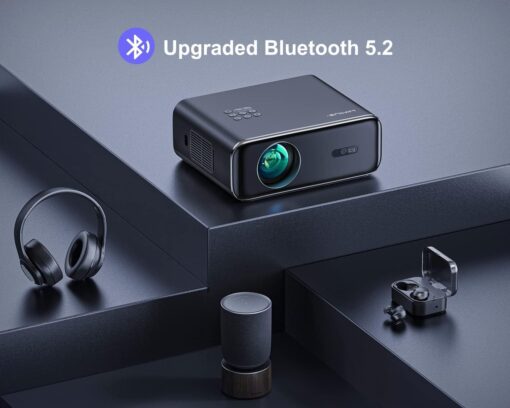 [Auto Focus/4K Support] Projector with WiFi 6 and Bluetooth 5.2, 700ANSI Native 1080P Outdoor Movie Projector, WiMiUS P62 Auto 6D Keystone & 50% Zoom, Smart Home Projector for iOS/Android/TV Stick - Image 3