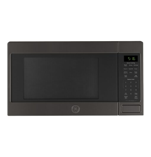 GE GCST16S1WTS Microwave Oven, 1,150-watt 8 Auto Cooking Settings, Kitchen Essentials for The Countertop, Dorm Room or Apartment, Child-Lock Technology 1.6 Cu. Ft, Black Stainless