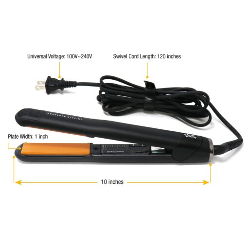 Glampalm Ceramic Flat Iron Hair Straightener, Korea No.1 Salon Haircare Tool, 11 Heat Settings 220°- 450°, Styling Iron 25s Heat Up and 1" Floating Plates, 3D Swivel Cord & Universal Voltage (GP201) - Image 4
