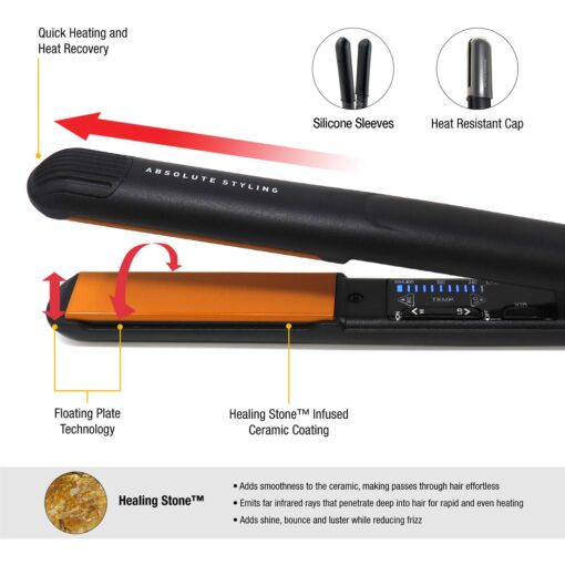 Glampalm Ceramic Flat Iron Hair Straightener, 140°-450° Degree, 25 Sec Heat Up. 11 Heat Settings Vibrato 1" Styling Iron. Korean No.1 Salon Haircare Tool, 3D Swivel Cord (GP225) - Image 8