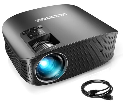 GooDee Projector, 2023 Dolby Native 1080P Video Projector, 15000L Outdoor Movie Projector, 230" Supported Home Projector, Compatible with Fire TV Stick, PS4, HDMI, VGA, AV and USB, Black (YG600)