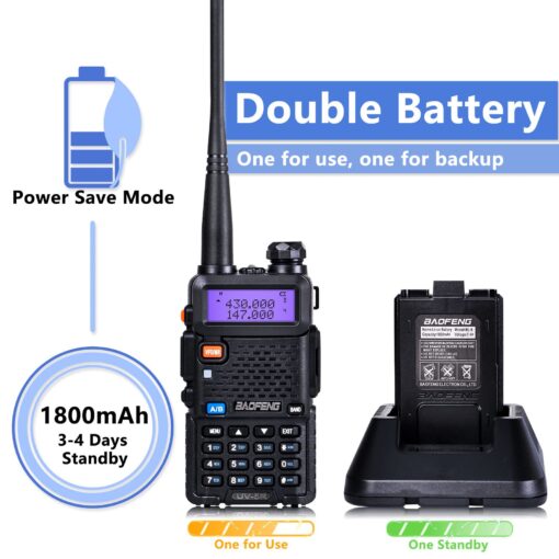 BaoFeng Radio UV-5R 8W Ham Radio (6 Pack) 144-148Mhz/420-450Mhz + 1pcs TIDRADIO Driver Free Programming Cable + 12pcs 1800mAh Batteries BaoFeng Walkie Talkie - Image 8