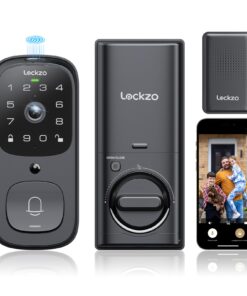 Video Smart Lock with Doorbell, 6 in 1 Keyless Entry Door Lock, Built-in WiFi Camera Deadbolt Lock for Front Door, Fingerprint, Keypad Code, App Control, Voice Control, Auto Lock, IP65, Video Calling