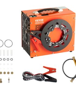 VEVOR PCP Air Compressor, 4500PSI/30Mpa Portable PCP Airgun Compressor with Built-in Power Converter, Auto-Stop | DC12V/AC120V | Oil & Water-Free Air Rifle, Paintball and Scuba Tank Compressor Pump