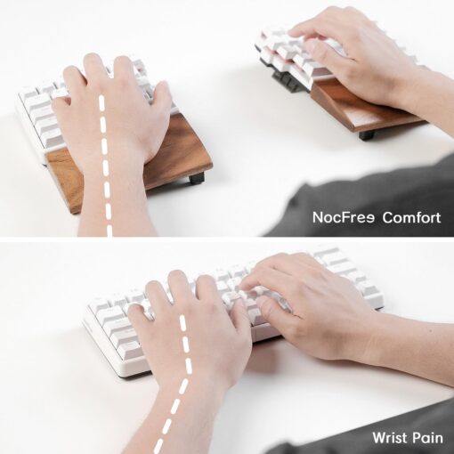 NocFree Wireless Ergonomic Split Mechanical Keyboard - Linear, Hot-Swappable, Compact 60% Layout, Programmable for Mac & Windows, PBT Keycaps(Standard Version) - Image 6