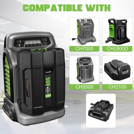 BULL-TECH New 56V 5000mAh Lithium-Ion Battery Replacement for EGO Battery 56V 5.0Ah，Compatible with All Power 56V EGO Power+ Tools - Image 5