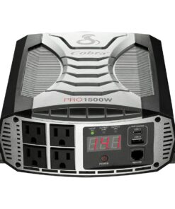 Cobra PRO 1500W Professional Grade Power Inverter, Portable – 1500-Watt Car Charger, 4 Grounded AC Outlets, 2 Fast Charge USB Ports and Remote Controller (CPIALCDG1) Compatible