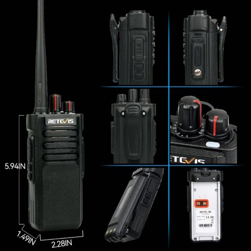 Retevis RT29 2 Way Radio Long Range,High Power Heavy Duty Two Way Radio,Rugged Walkie Talkies with Waterproof Speaker Mic 3200mAh Battery for Business Commercial School(4 Pack) - Image 3