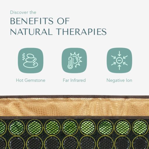 HealthyLine Mesh Far Infrared Heating Pad - Natural Crystal Gemstones Mat, Auto Shut Off, Back Pain Relief, Negative Ions Therapy - 72" x 24" - Image 7