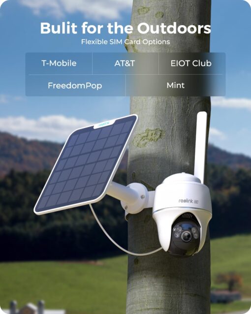 REOLINK Go PT Ultra+SP - 4K Cellular Security Camera Wireless Outdoor, No WiFi, 3G/4G LTE, Support (AT&T/T-Mobile), Solar Powered, Color Night Vision, Local/Cloud Storage, Smart Detection - Image 8