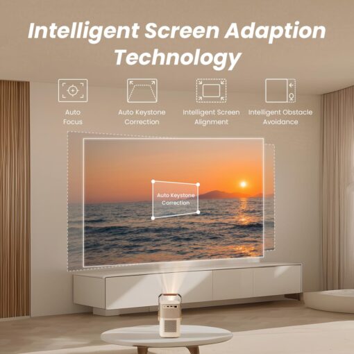 [Sound by JBL& Built-in Battery] Yaber T2 Outdoor Projector with WiFi 6 and Bluetooth, Native 1080P Smart Portable Projector for Inside Outside,Compatible with TV Dongle(Not included)(Camping style) - Image 5