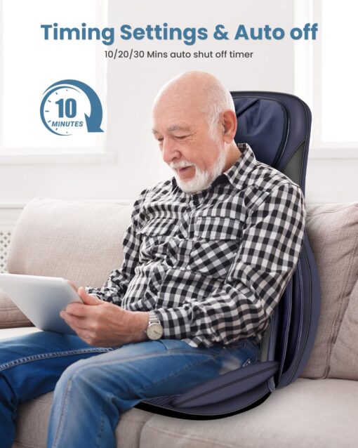 COMFIER Shiatsu Back Massager with Heat,Massage Chair Pad with Tapping,Kneading Massage Seat Cushion with Compression,Adjustable Height Chair Massager for Office Chairs,Gift for Mom,Dad - Image 4
