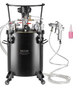 VEVOR Spray Paint Pressure Pot, 30 L/7.5 gal Fully Automatic Stirring Pressure Pot Tank, 70 psi Adjustale Pressure, Pressure Pot Paint Tank with Spray Gun and Hoses, for Home Decor Industry Painting