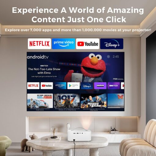 [AI Movin System & 1200 ANSI] Projector-4K with WiFi 6 and Bluetooth, 30W DoIby Audio Netflix-Licensed Projector, One-touch Focus Portable 1080P Outdoor-Projector, Lisowod Smart Proyector with HDR10+ - Image 7