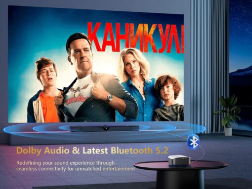 GooDee Smart 4K Projector with 5G WIFI and Bluetooth, Netflix/Amazn Prime Video Certified, Dolby Audio, 800ANSI Outdoor Projector, 400" Zoom Home Theater Projector Compatible with TV Stick,iOS,Android - Image 4