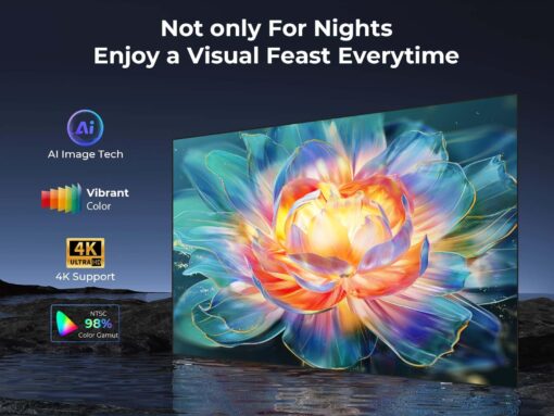 GooDee Smart 4K Projector with 5G WIFI and Bluetooth, Netflix/Amazn Prime Video Certified, Dolby Audio, 800ANSI Outdoor Projector, 400" Zoom Home Theater Projector Compatible with TV Stick,iOS,Android - Image 7