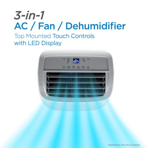BLACK+DECKER 8,000 BTU Portable Air Conditioner up to 350 Sq. with Remote Control, White - Image 5