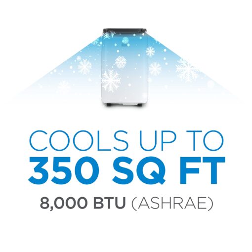 BLACK+DECKER 8,000 BTU Portable Air Conditioner up to 350 Sq. with Remote Control, White - Image 4
