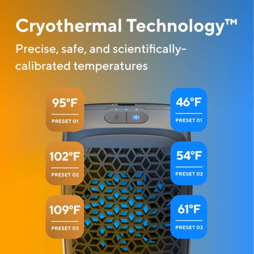 Therabody RecoveryTherm Cube Instant Heat, Cold and Contrast Therapy for Pain Relief, Aches and Pains, and Muscle Recovery - Portable Hands Free Cryotherapy Machine with Cold Compress & Heating Pad - Image 3