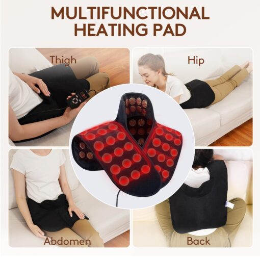 UTK Heating Pad for Neck and Shoulder, Natural Jade and Tourmaline Stones, Auto Shut Off, Memory Function,Temperature Adjustable (Size 23.2" X17.7'') - Image 4