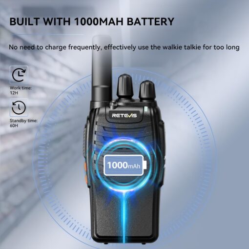 Retevis H-777 Walkie Talkies with Mic, Adults 2 Way Radios Long Range Rechargeable, License-Free, Crystal Audio, for School Work Construction Site(10 Pack) - Image 8