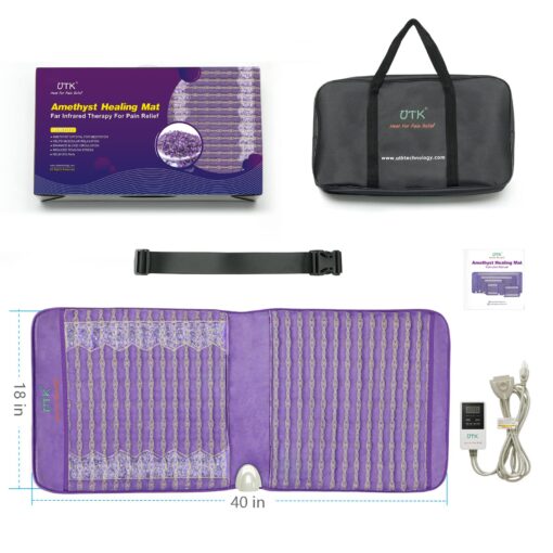 UTK Infrared Heating Pad, Amethyst Heating Pad,Heat Chair Pad, Far Infrared Heating Pad for Lower Back, Upper Back,Memory Function, Auto Turn Off, Carry Bag Included, Size 40'' x 18'' - Image 2