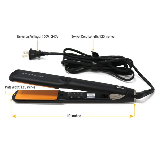 GlamPalm GlamPalm Flat Iron, 1 1/4" Hair Straightener with Digital LCD. Classic Ceramic Coated Plates with Adjustable Temperature Straightens & Curls for Smooth and Silky Hairstyle. Heats Up - Image 4