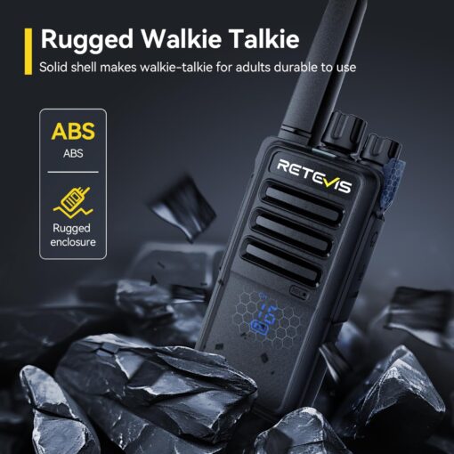 Retevis RT68H Long Range Walkie Talkies,Two Way Radio Rechargeable,Visualization,Ease of use,Hidden LED Display,Keylock,VOX,Heavy Duty 2 Way Radios for Adults for School Plant Healthcare(20 Pack) - Image 8