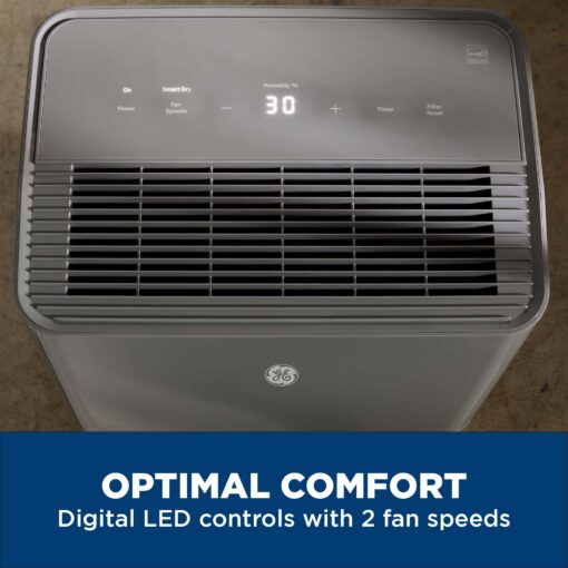 GE Energy Star Portable Dehumidifier for Basement, Bedroom, Bathroom, Garage or Large Rooms up to 4500 Sq Ft, 50 Pint with Removable Bucket and Continuous Drain Connect for Auto or Manual Drainage - Image 5