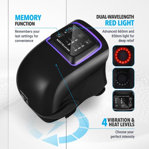FORTHiQ Knee Massager Pro+ with Heat, Red Light and Vibration, 6-in-1, Dual-Wavelength - Cordless, Portable, Adjustable Straps, Easy to Use, Saves Your Settings, FSA or HSA Eligible - Image 4
