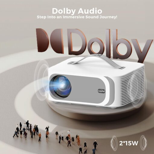 [AI Movin System & 1200 ANSI] Projector-4K with WiFi 6 and Bluetooth, 30W DoIby Audio Netflix-Licensed Projector, One-touch Focus Portable 1080P Outdoor-Projector, Lisowod Smart Proyector with HDR10+ - Image 5