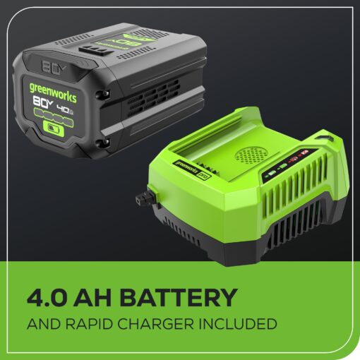 Greenworks 80V (750 CFM) Backpack Blower, 4.0Ah Battery and 4A Charger - Image 11