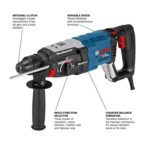 BOSCH GBH2-28L 1-1/8 Inch SDS-plus Variable-speed Bulldog Xtreme Max Rotary Hammer - Image 6