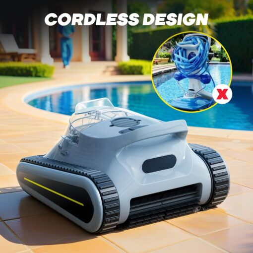 (2024 New) Seauto Crab Cordless Robotic Pool Vacuum, Wall-Climbing, Automatic Pool Cleaner, Suitable for Walls and Floors of 1614 Square Feet Pool - Image 4