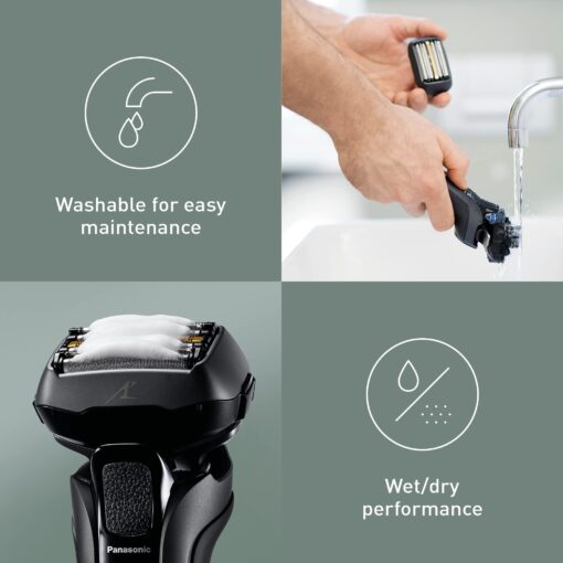 Panasonic ES-LV6U Series 900 Premium Wet/Dry Electric Shaver 5-Way Shaving Head with Linear Motor, Black - Image 7