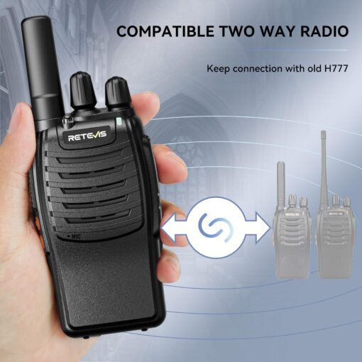 Retevis H-777 Walkie Talkies with Mic, Adults 2 Way Radios Long Range Rechargeable, License-Free, Crystal Audio, for School Work Construction Site(10 Pack) - Image 7