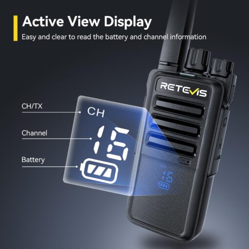 Retevis RT68H Long Range Walkie Talkies,Two Way Radio Rechargeable,Visualization,Ease of use,Hidden LED Display,Keylock,VOX,Heavy Duty 2 Way Radios for Adults for School Plant Healthcare(20 Pack) - Image 9