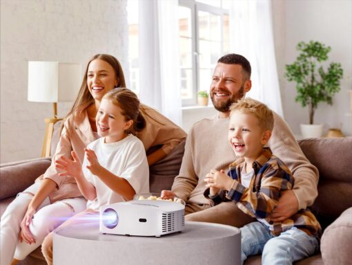 GooDee Smart 4K 1080P Projector - Video Projector with WiFi and Bluetooth, Movie Outdoor Projector for Home Theater Dolby Audio Zoom Portable Projector TV Stick, Netflix/Amazn Prime Video Certified - Image 2