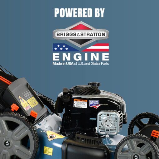 SENIX LSPG-M7 21-Inch Gas Push Lawn Mower with 140 cc 4-Cycle Briggs & Stratton Engine, Bagging, Mulching, and Side Discharge, 6-Position Dual Lever Height Adjustment - Image 7