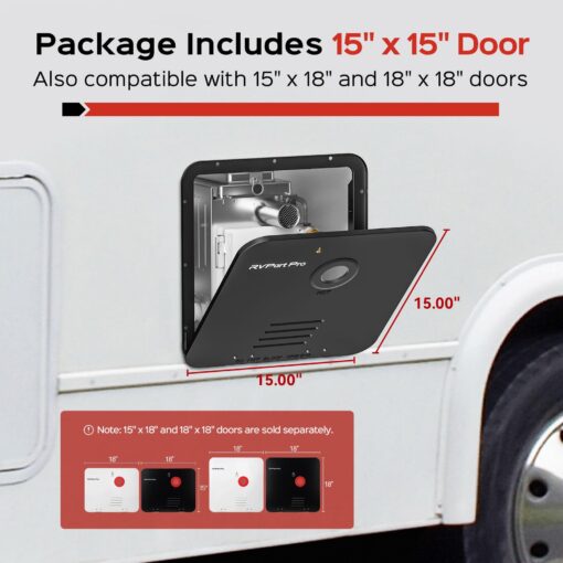 RV Tankless Water Heater Propane Gas, RVPart Pro, with 15"x15" Black Door and Remote Controller, DC 12V, 7×24 Technical Support, High Altitude, Easy Installation, Compatible with All RVs,GT42,Black - Image 9