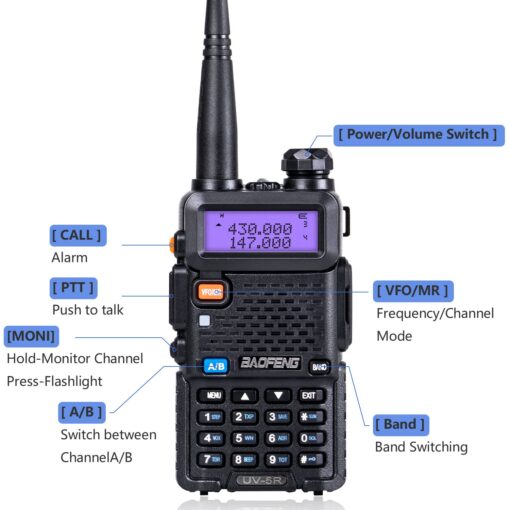 BaoFeng Radio UV-5R 8W Ham Radio (6 Pack) 144-148Mhz/420-450Mhz + 1pcs TIDRADIO Driver Free Programming Cable + 12pcs 1800mAh Batteries BaoFeng Walkie Talkie - Image 4