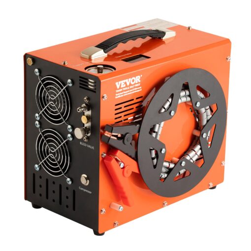 VEVOR PCP Air Compressor, 4500PSI/30Mpa Portable PCP Airgun Compressor with Built-in Power Converter, Auto-Stop | DC12V/AC120V | Oil & Water-Free Air Rifle, Paintball and Scuba Tank Compressor Pump - Image 7