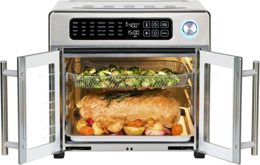 Emeril Lagasse Extra Large French Door Air Fryer Toaster Oven Combo, 24 Cooking Functions and Digital Controls, 7 Accessories Included, Stainless Steel Finish, 26QT Capacity - Image 2