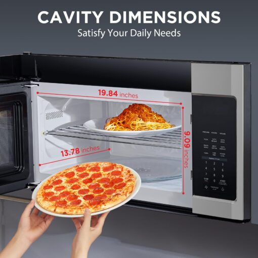 BLACK+DECKER EM044KB19 Over The Range Microwave Oven with One Touch, 1000 Watts, 400 CFM and Sensor Cooking, OTR 1.9 Cu.ft - Image 6